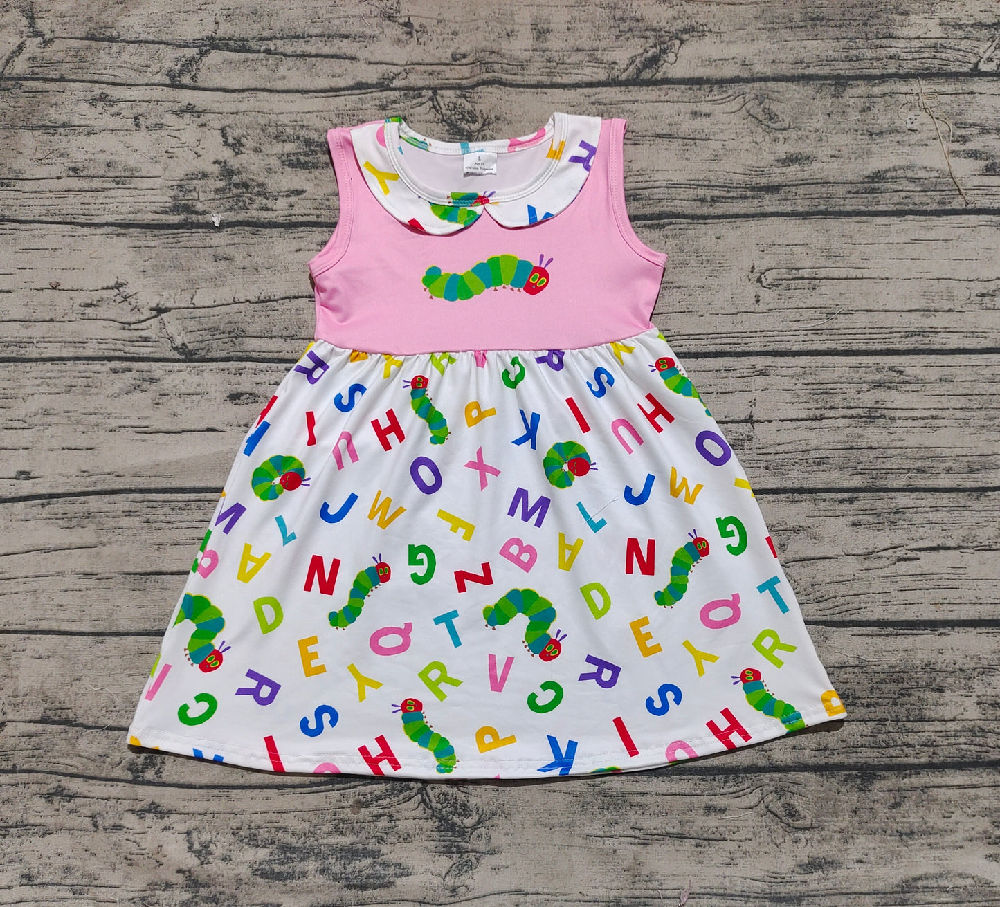 GSD2152  Baby Girls Caterpillar Pink Sleeveless Knee Length Dresses  D 3.27