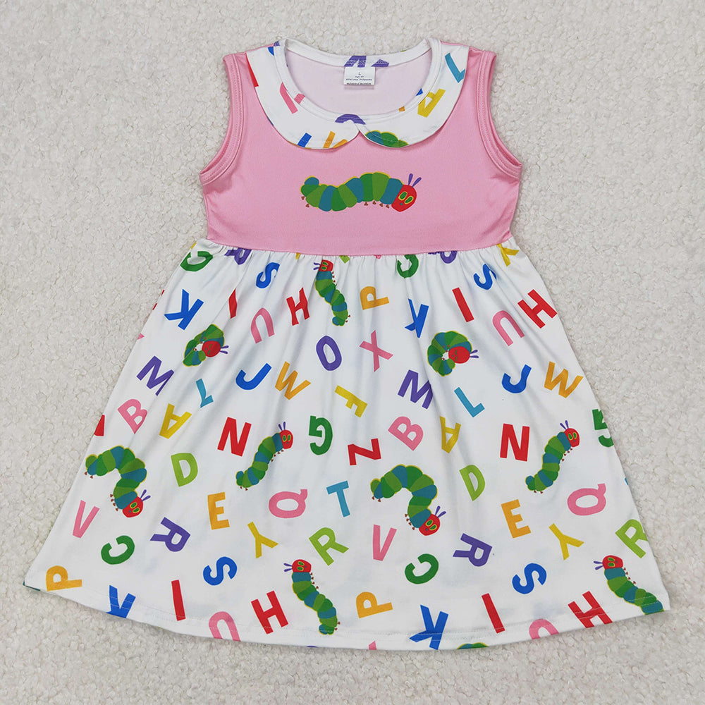 GSD2152  Baby Girls Caterpillar Pink Sleeveless Knee Length Dresses  D 3.27