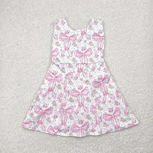 GSD2199 Baby Girls Pink Bows Yoga Skort Knee Length Dresses D 4.12