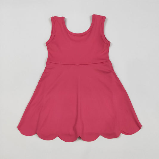 GSD2352 Baby Girls Hot Pink Sleeveless Yoga Active Knee Length Dresses   D 5.16