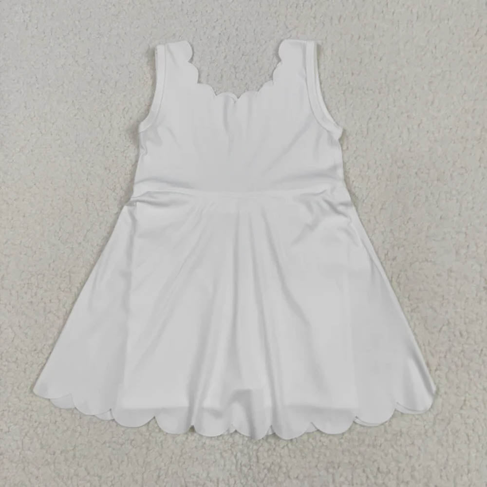 Sibling Baby Girls Sleeveless Activity Wear Yoga Ruffle Knee Length Dresses  D 7.8
