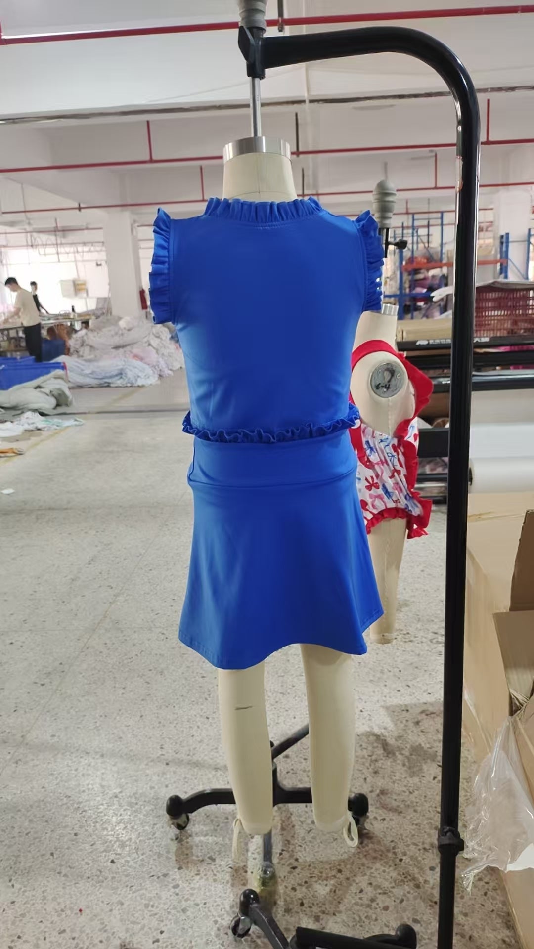 GSD2391 Baby Girls Hot Blue Sleeveless Top Skort Yoga Set D 4.9