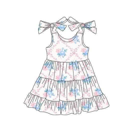 presale GSD2401 Baby Girls Blue Pink Flower Dress D 3.29