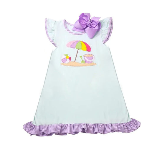 presale GSD2454 Baby Girls Flutter Sleeves Beach Knee Length Dresses D 4.3