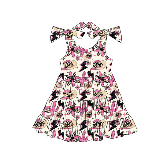 presale GSD2468 Baby Girls Strap Flowers Hats Knee Length Dresses  D 4.4