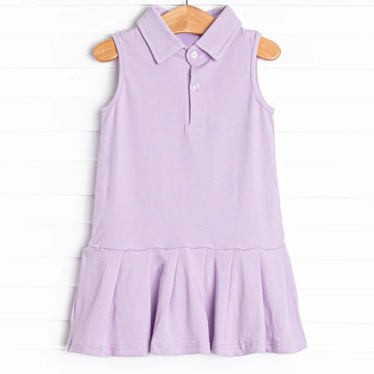 presale GSD2635 Baby Girls Sleeveless Button Lavender Knee Length Dresses D 5.29