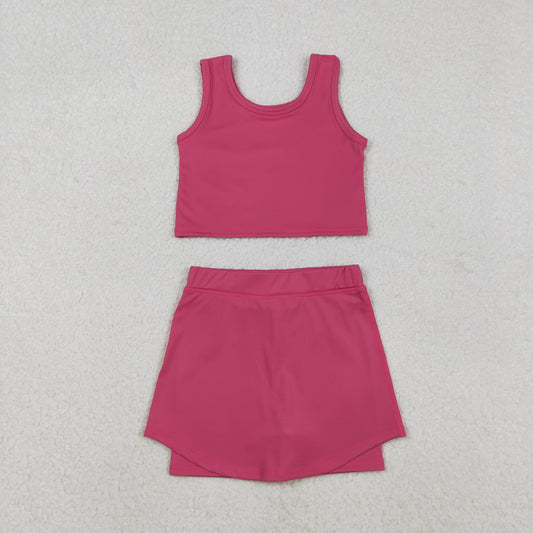 GSD2657  Baby Girls Sleeveless Watermelon Vest Top Short Skirts Yoga Set   D 1111