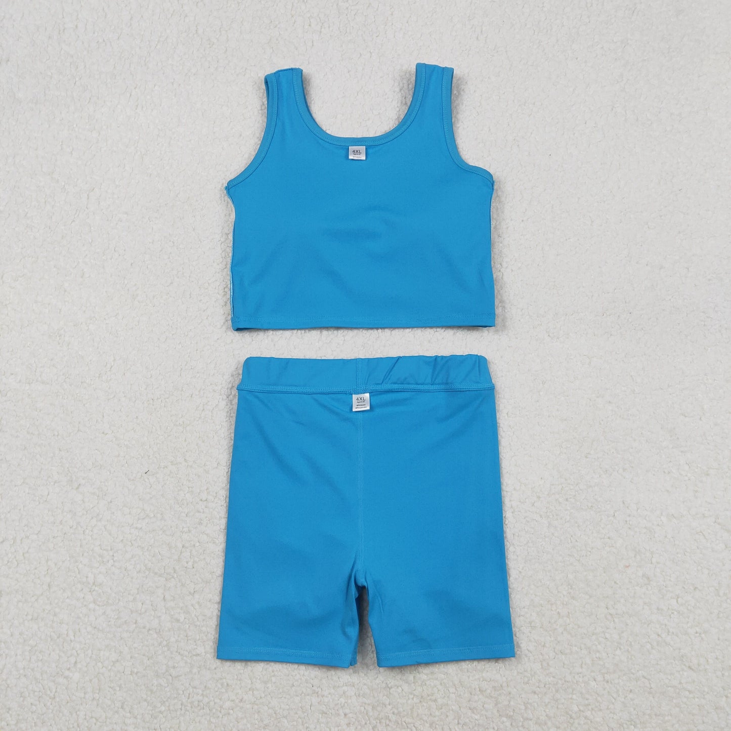 GSD2659  Baby Girls Sleeveless Hot Blue Vest Top Short Skirts Yoga Set D 1208