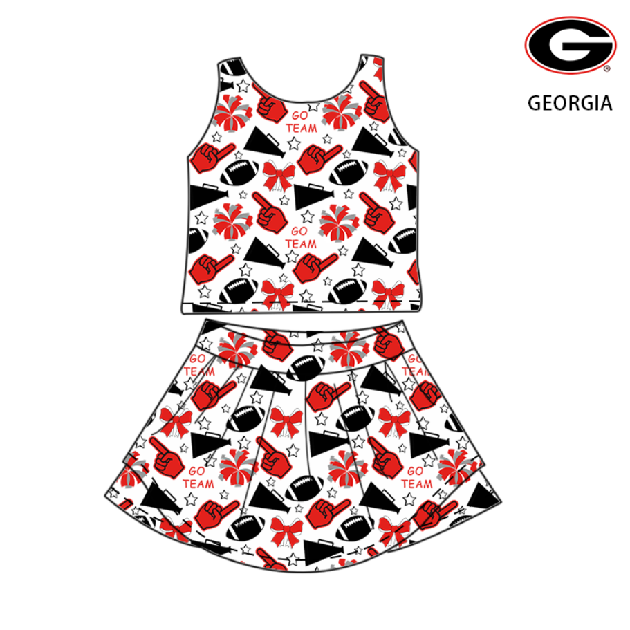 GSD2693 Baby Girls Team Footballs G Vest Top Short Skirts Yoga Set  D 7.12