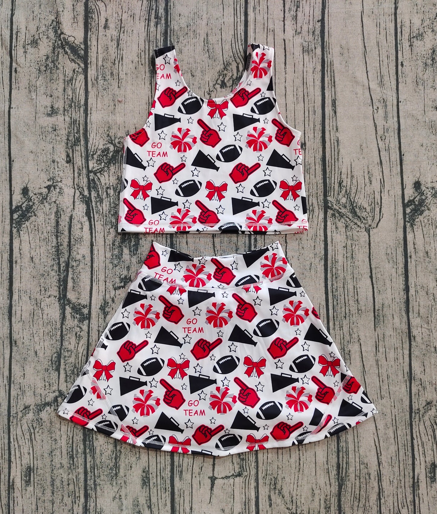 GSD2693 Baby Girls Team Footballs G Vest Top Short Skirts Yoga Set  D 7.12