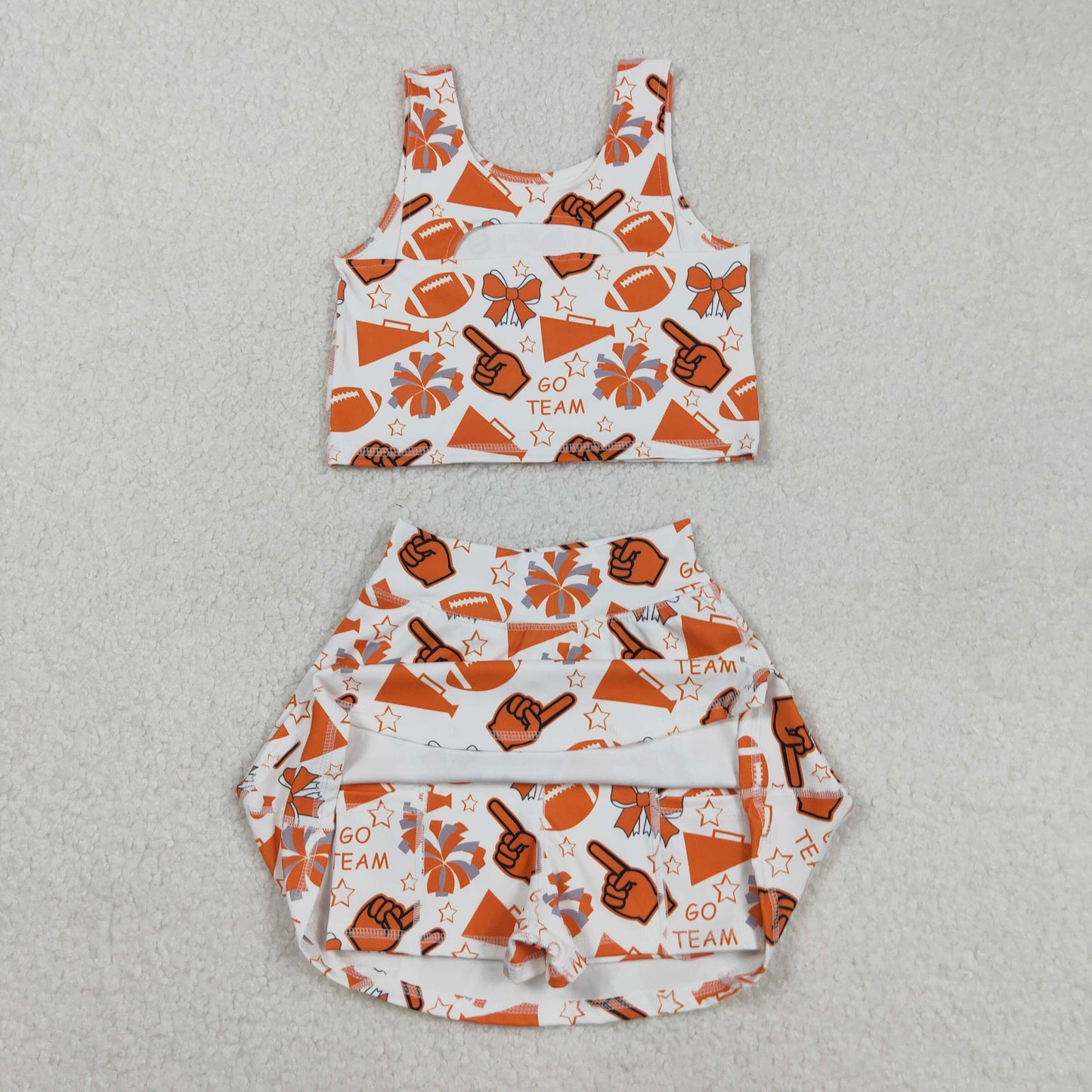 GSD2695 Baby Girl Go Team Orange Active Skort Set