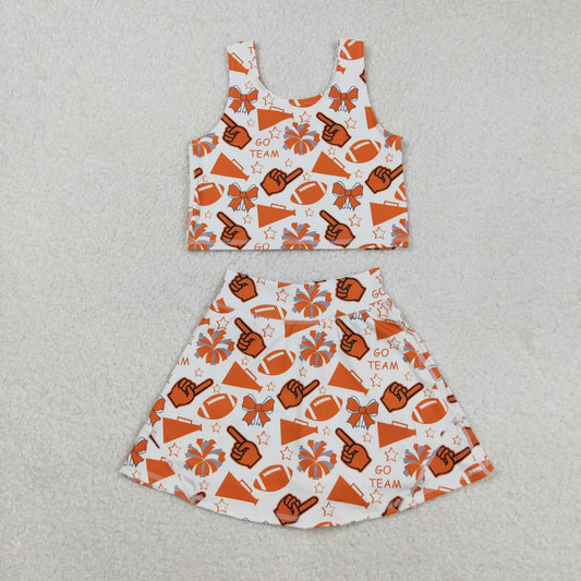 GSD2695 Baby Girl Go Team Orange Active Skort Set