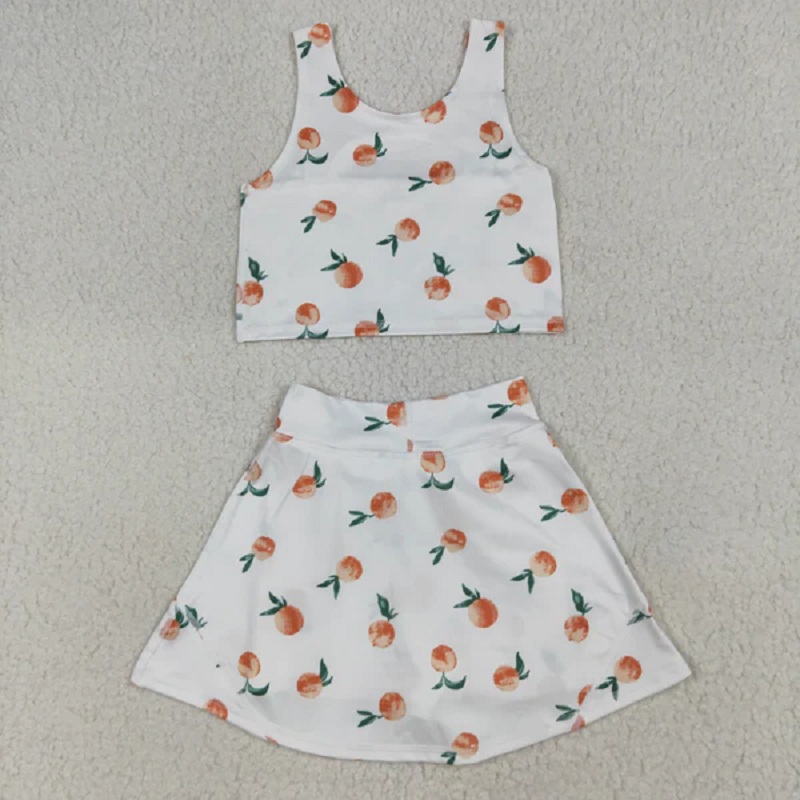 Sibling Baby Girls Sleeveless Stripe Bows Vest Top Yoga Athletic Skorts Sets  D 8.2
