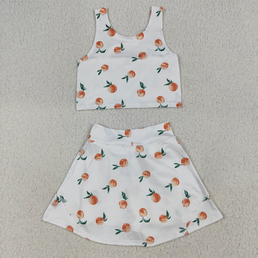 GSD2738 Peach Fruit Sleeveless Pants Skirt Set D 6.26