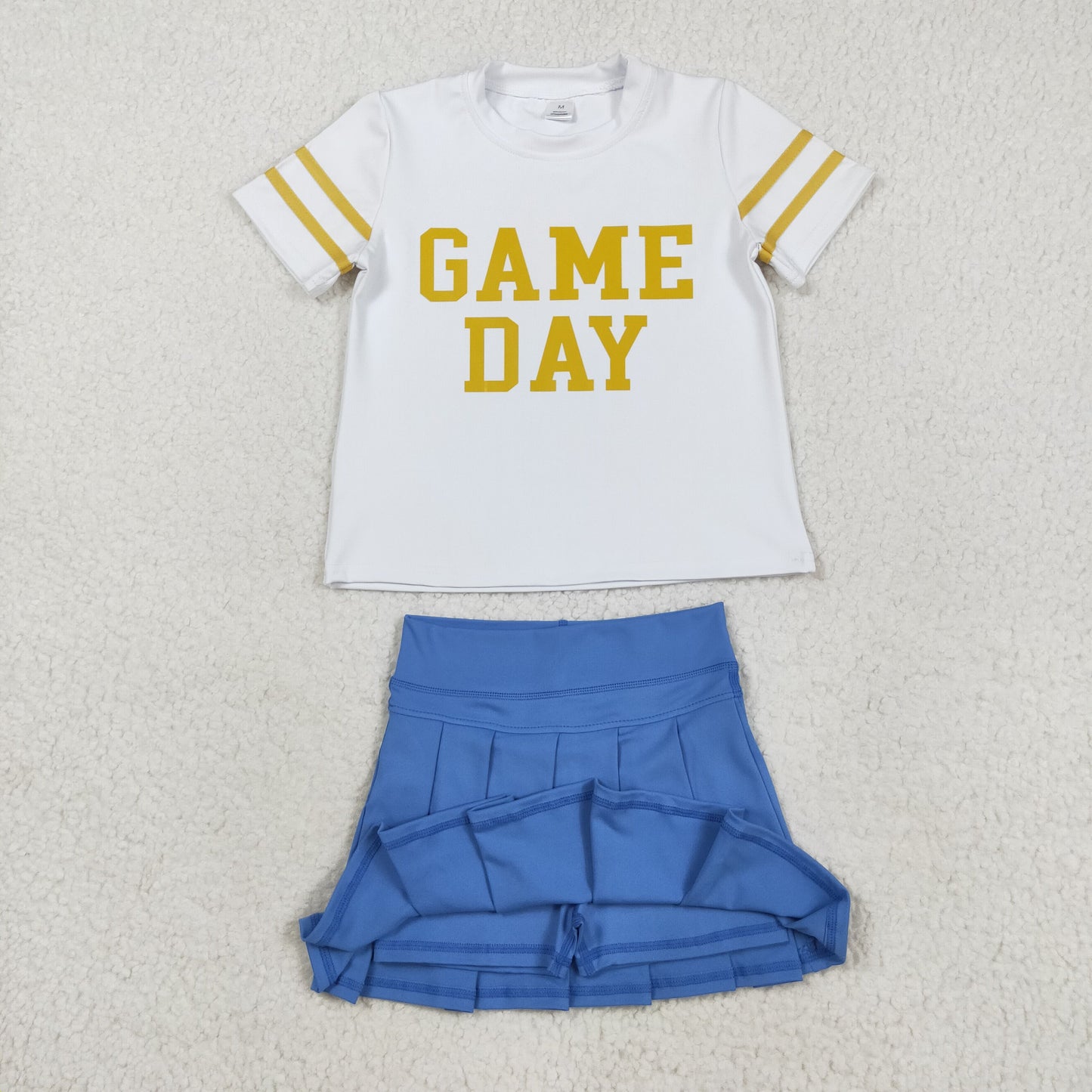 GSD2741 Baby Girls Game Day Top Blue Skorts Team Yoga Set  D 822