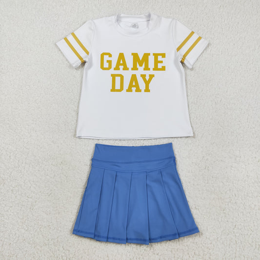 GSD2741 Baby Girls Game Day Top Blue Skorts Team Yoga Set D 822