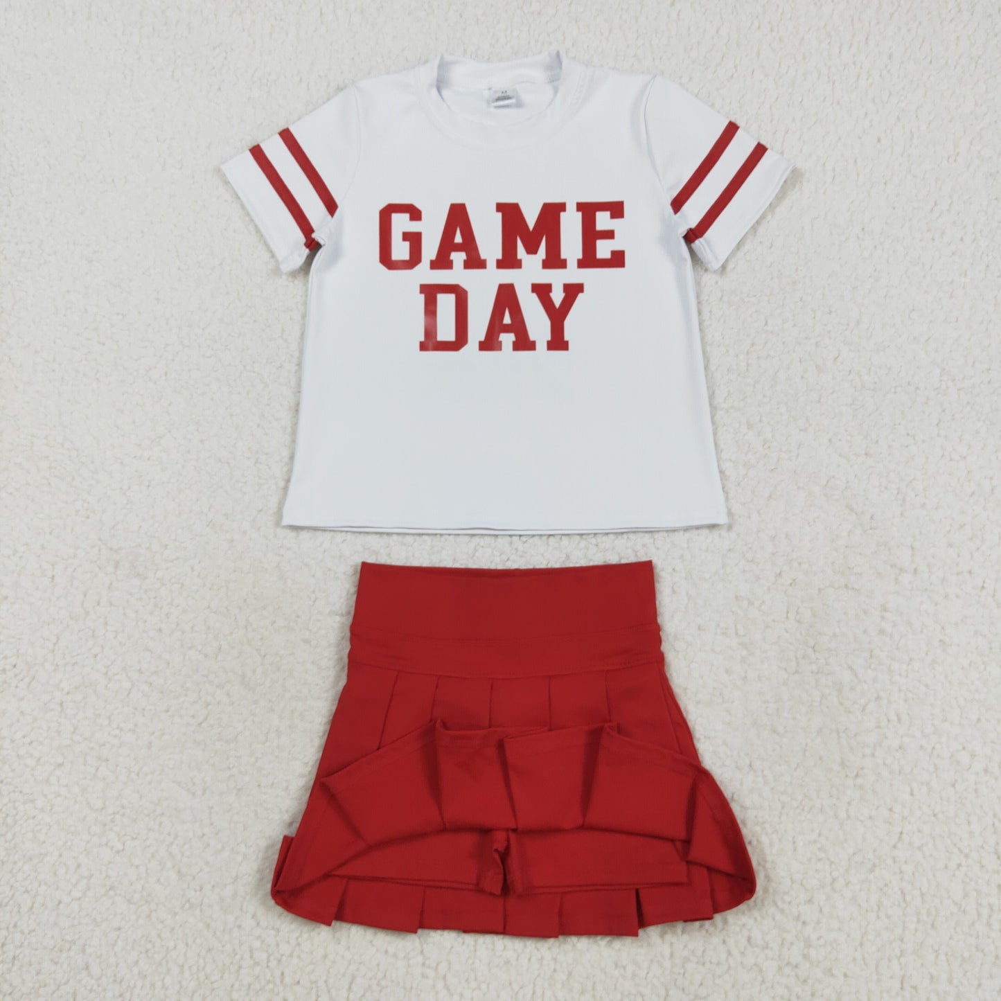 GSD2742  Baby Girls Game Day Top Red Skorts Team Yoga Set D 821