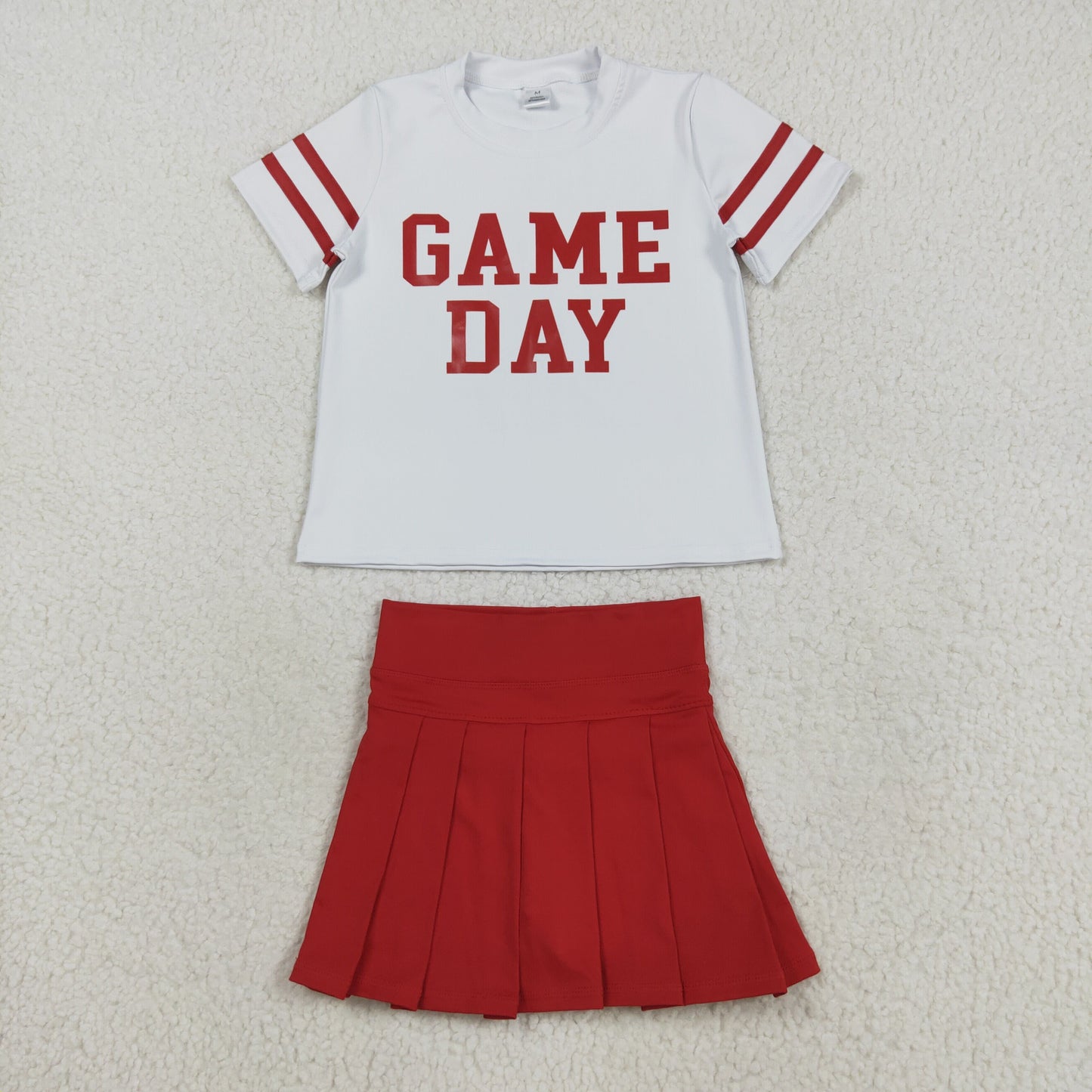 GSD2742  Baby Girls Game Day Top Red Skorts Team Yoga Set D 821