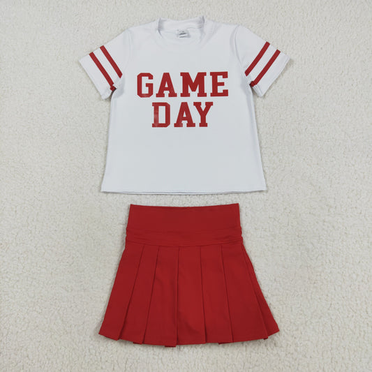 GSD2742 Baby Girls Game Day Top Red Skorts Team Yoga Set D 821