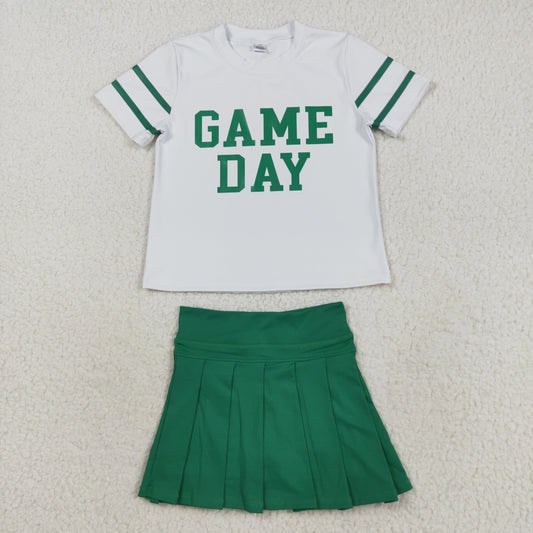 GSD2743 Baby Girls Game Day Top Green Skorts Team Yoga Set D 821