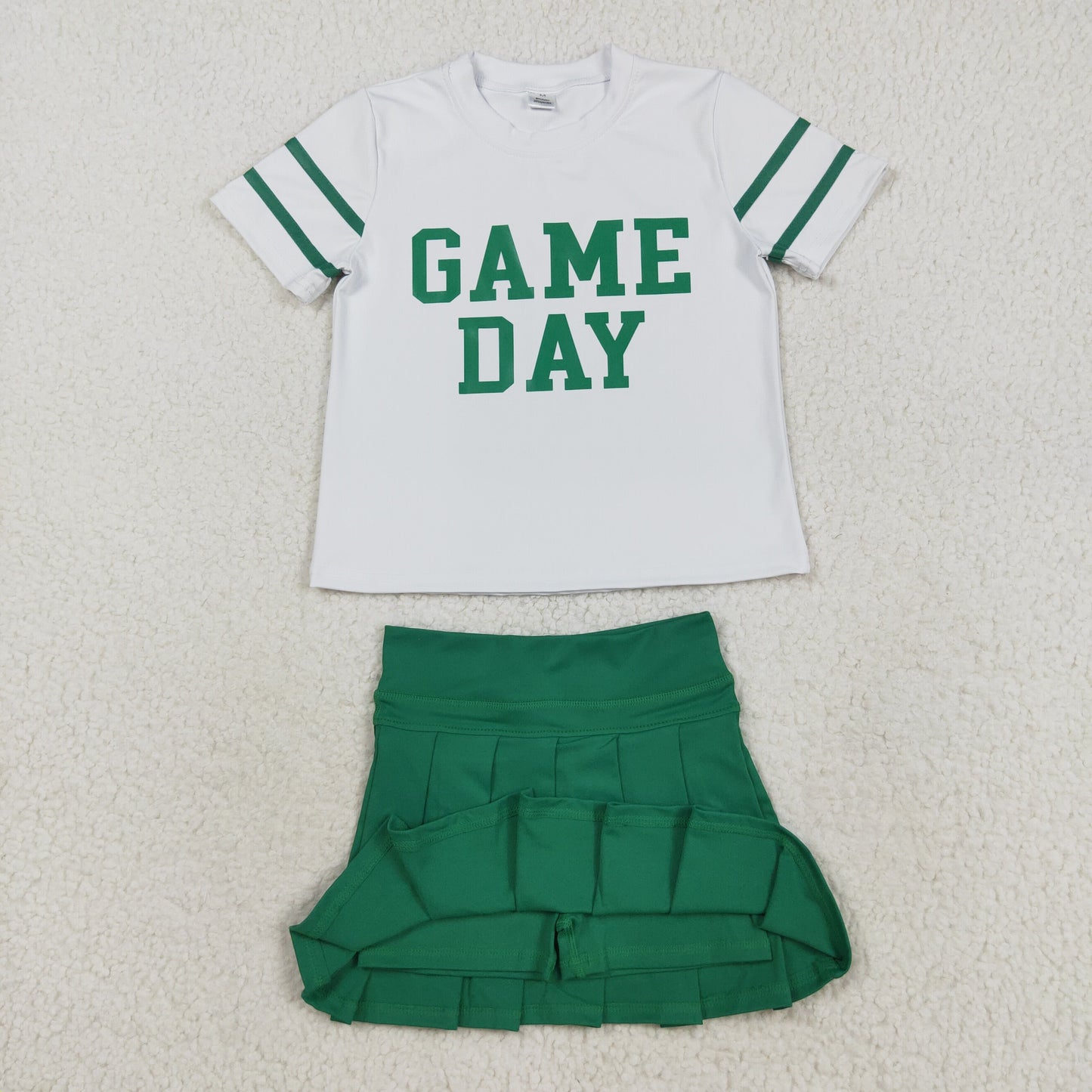 GSD2743 Baby Girls Game Day Top Green Skorts Team Yoga Set D 821
