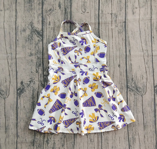 presale GSD2781 Baby Girls Strap Go Team Bows Plaid Shorts Team Yoga Active Knee Length Dress  D 911