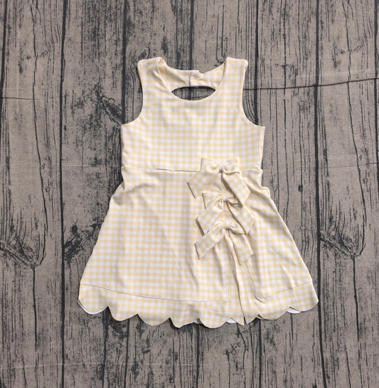 Pre order yellow gingham athletic scallop skort dress