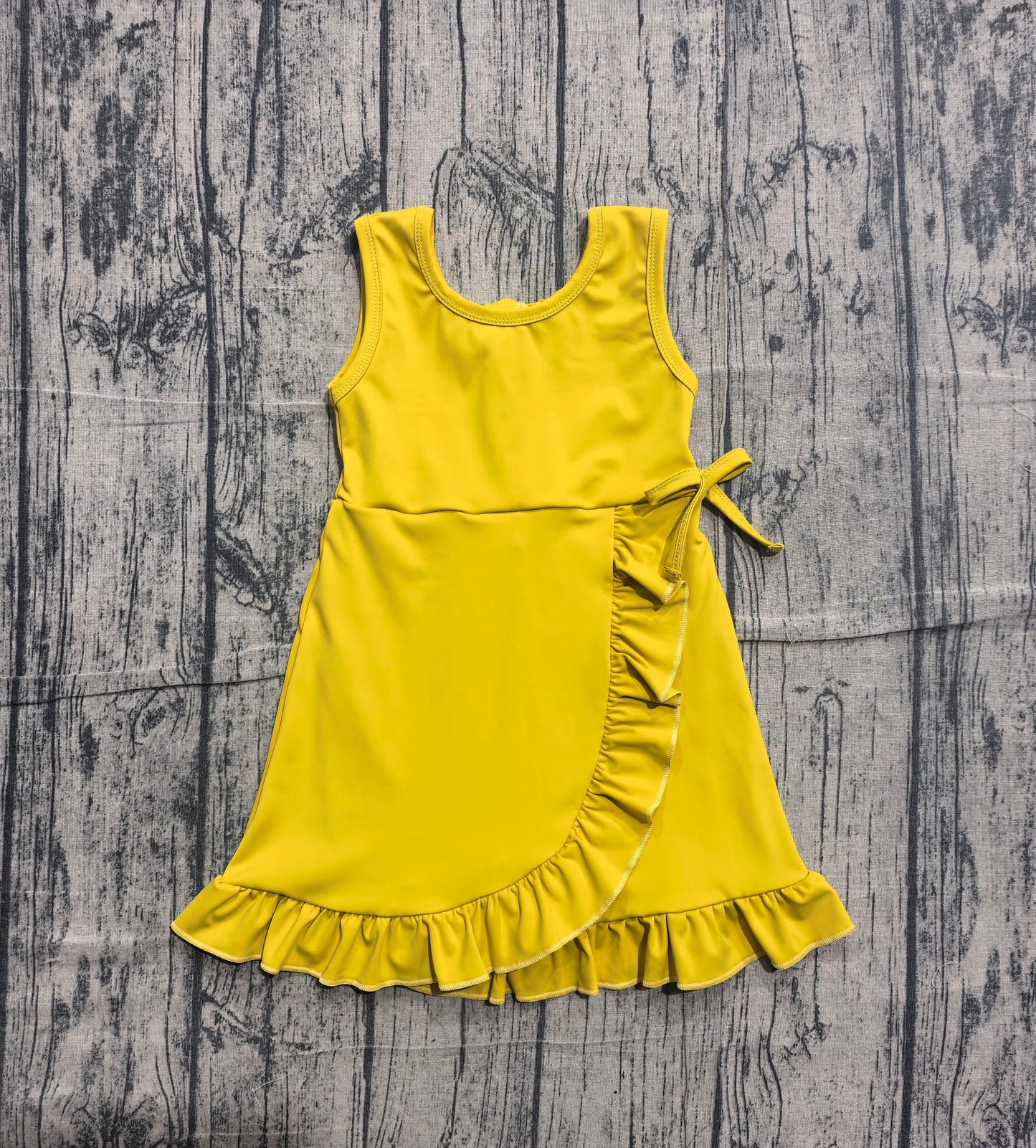 Pre order yellow ruffle athletic skort dress