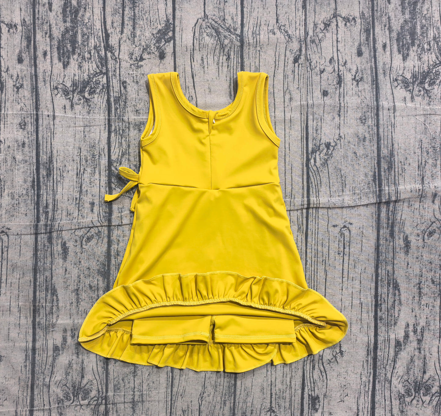 Pre order yellow ruffle athletic skort dress
