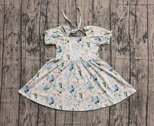 pre order short sleeve flower floral twirl dress