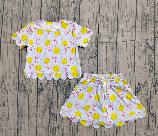 Pre order softball and bows active athletic skort set