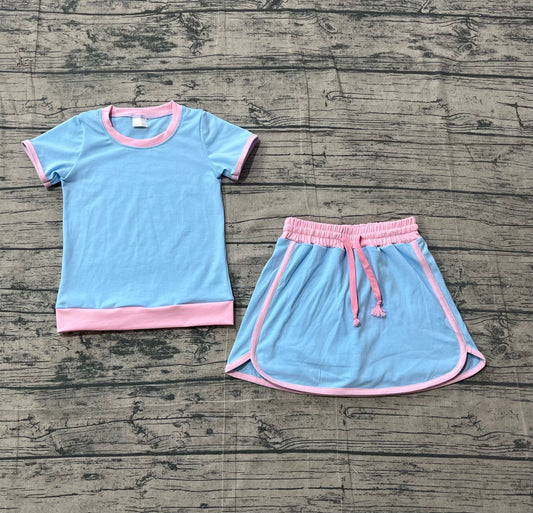 Pre order cotton solid color skort set