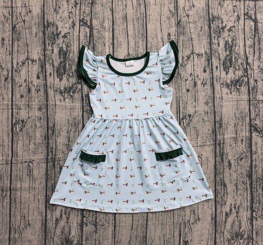 pre order flutter sleeve duck dress with pocket