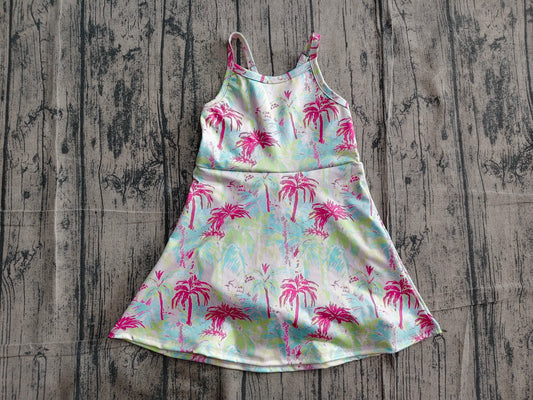 Pre order tropical Island vibe palm tree pattern abstract style athletic dress