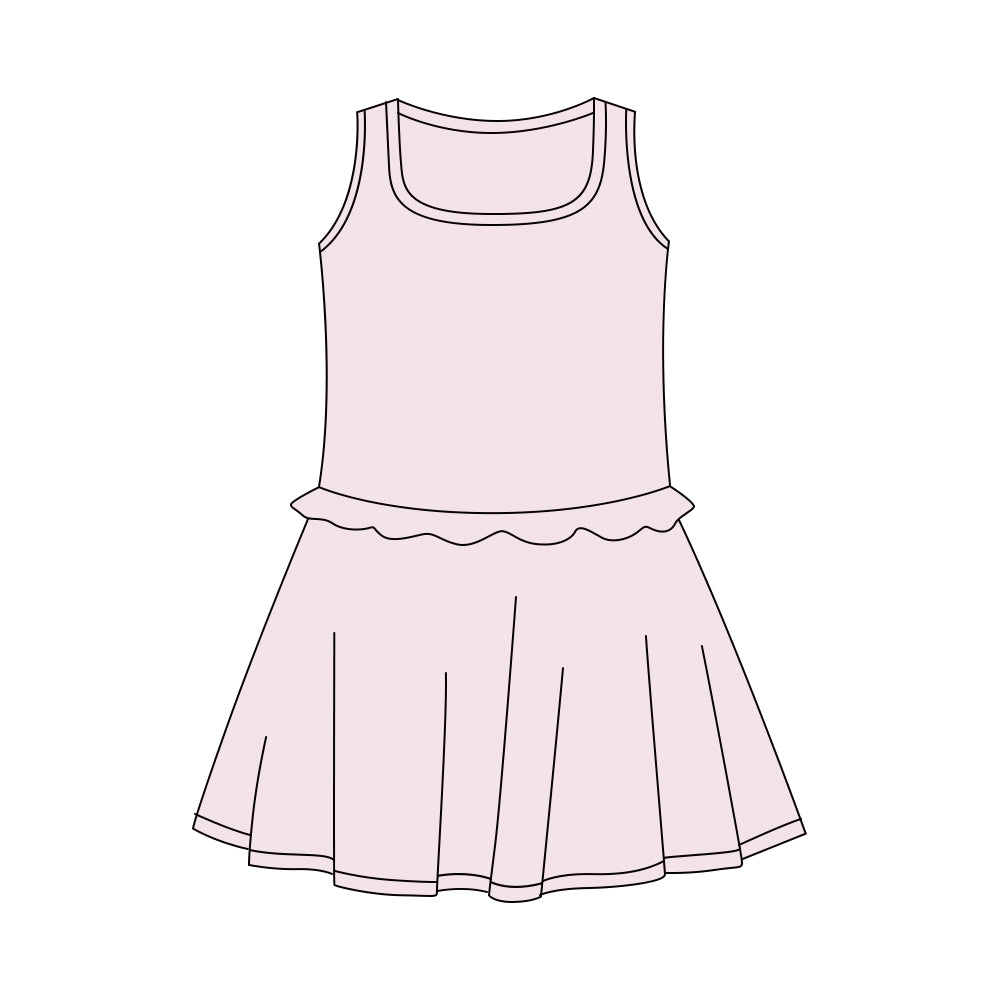 Presale Yoga fabric GSD3741 Baby Girls Summer Dresses Baby Girls Light Pink Sleeveless Yoga Active Shorts Knee Length Dresses