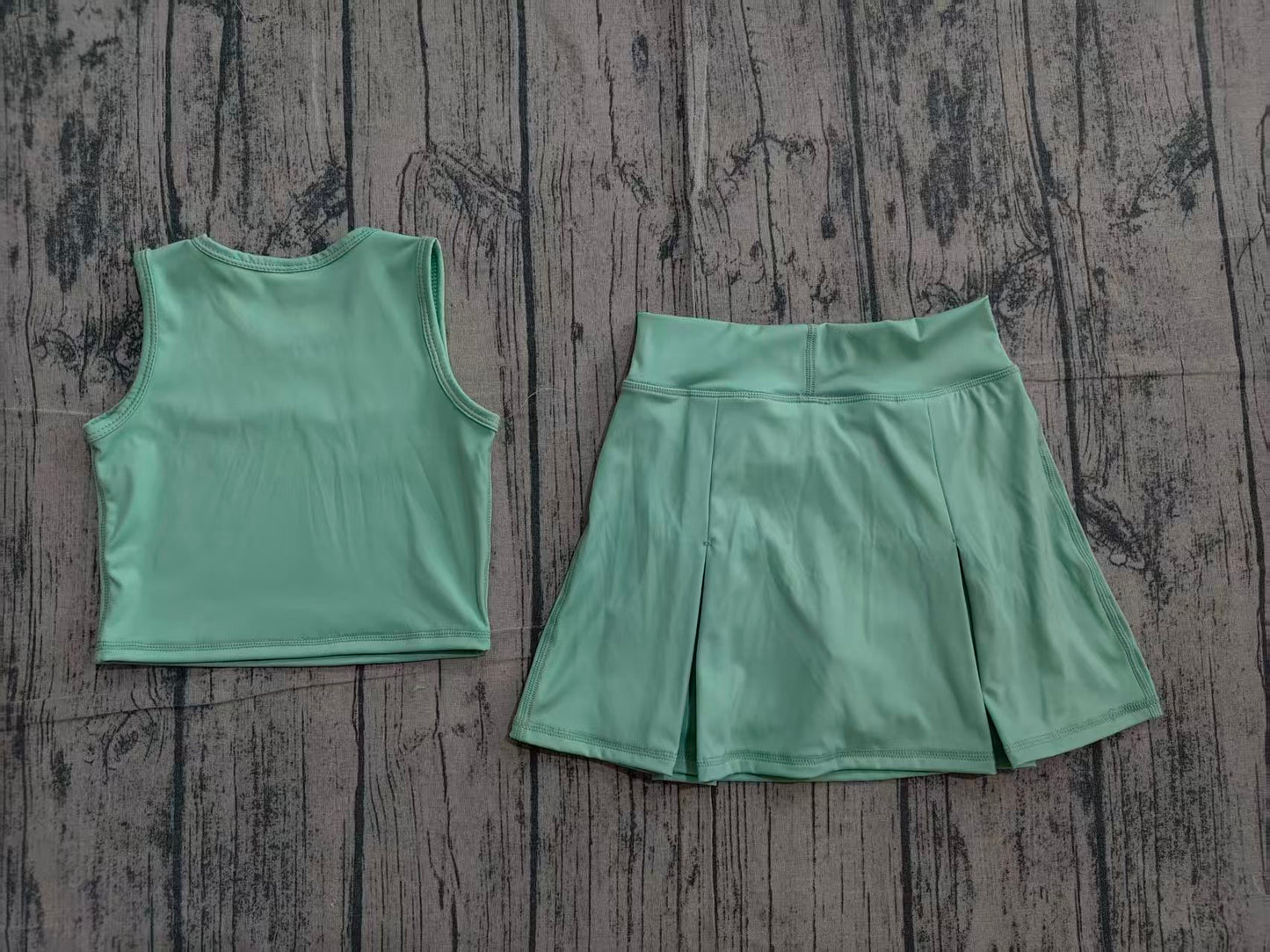 Pre order solid color active skort set girls athletic outfit