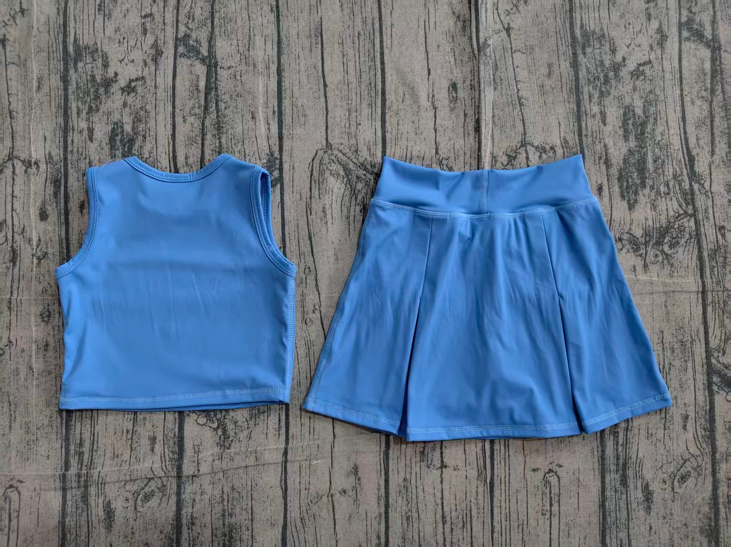 Pre order blue tank active skort set girls athletic outfit
