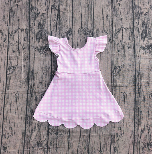 Pre order pink gingham scallop athletic skort dress