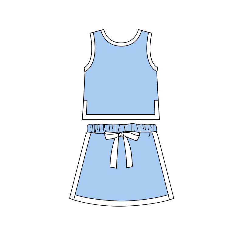 Pre order two pieces tennis skirt outfit girl clothing