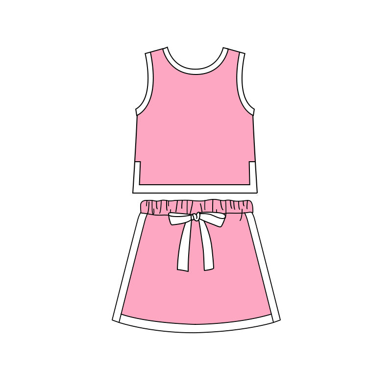Pre order two pieces tennis skirt outfit girl clothing