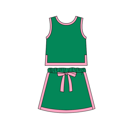 Pre order two pieces tennis skirt outfit girl clothing