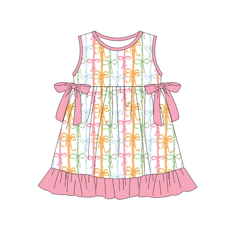 Pre-order  sleeveless colorful coquette dress