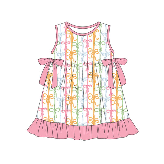 Pre-order  sleeveless colorful coquette dress
