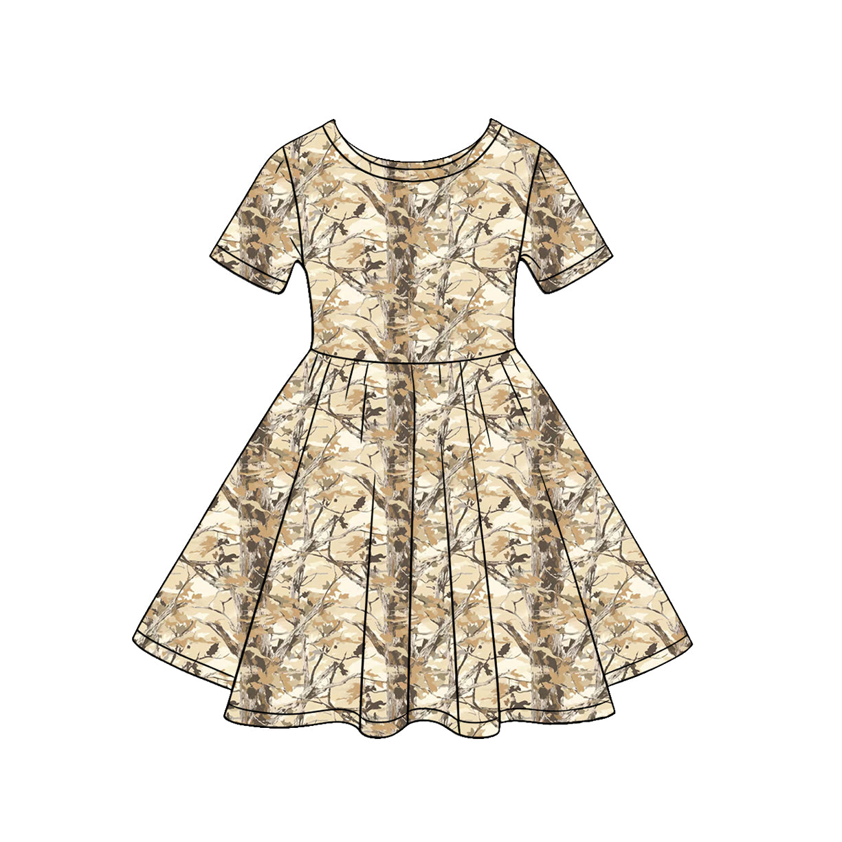 Pre order short sleeve camo dress