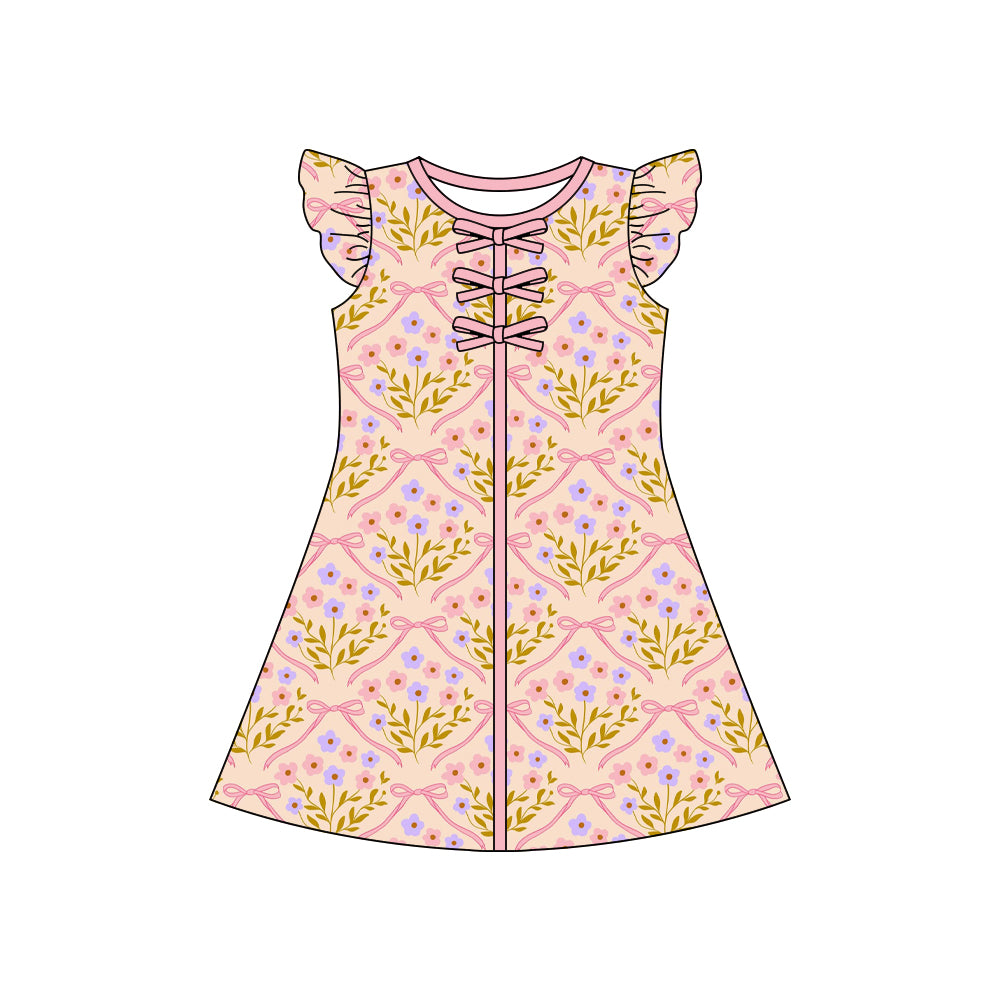 Pre order flutter sleeve floral shirt dress