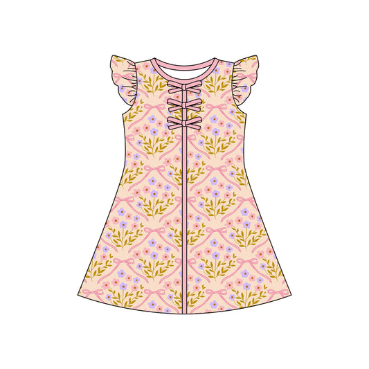 Pre order flutter sleeve floral shirt dress