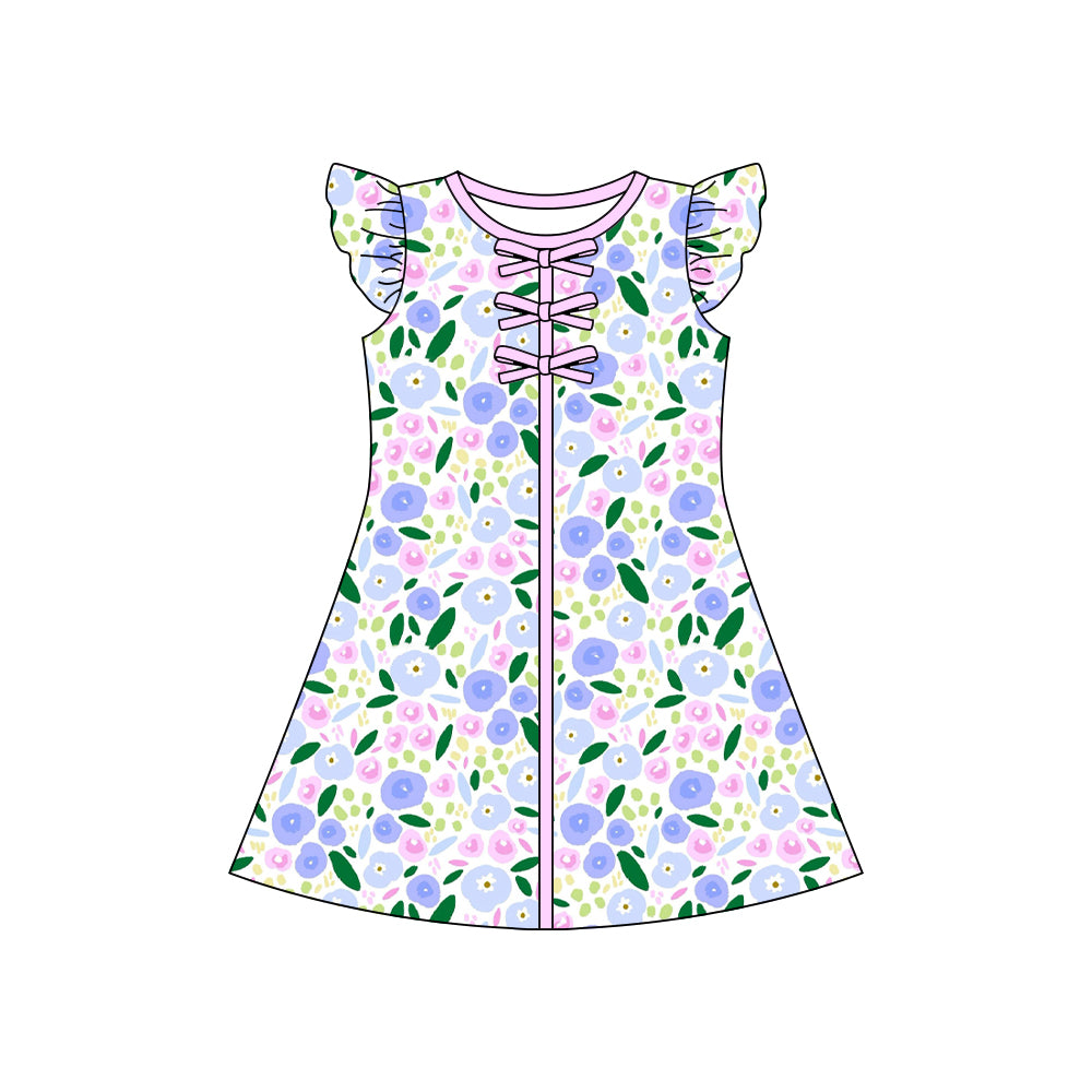 Pre order flutter sleeve floral shirt dress