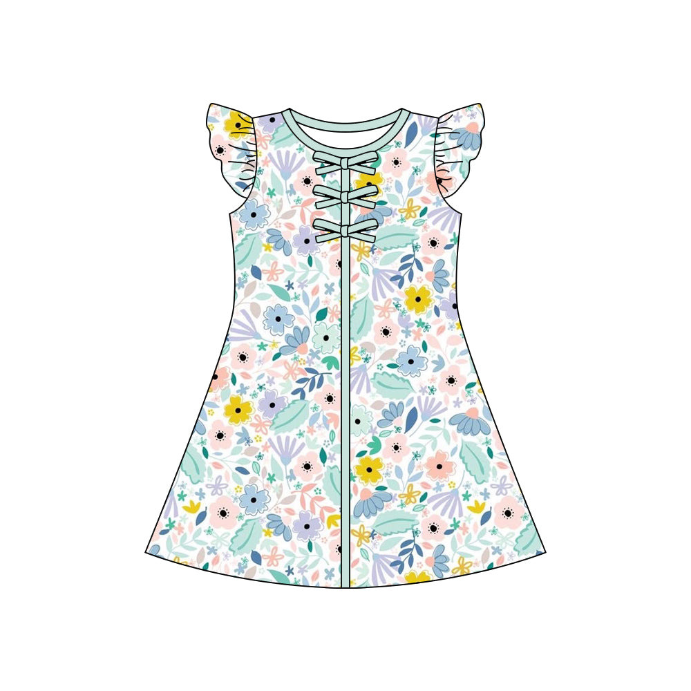 Pre order flutter sleeve floral shirt dress