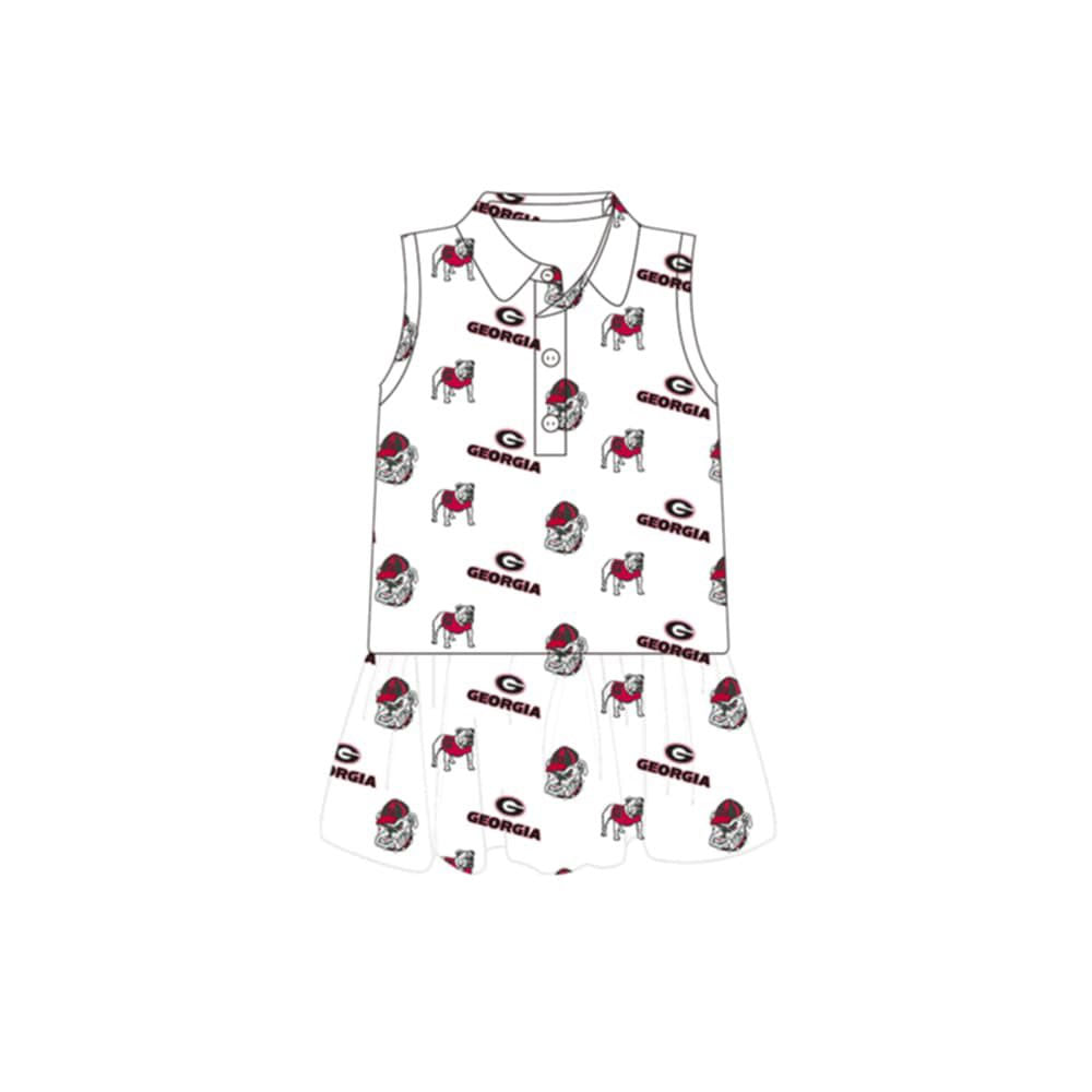Pre order bulldog team polo dress kids dresses