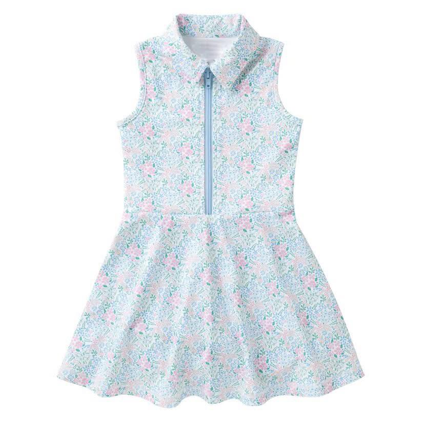 Pre order zip-up floral polo athletic dress